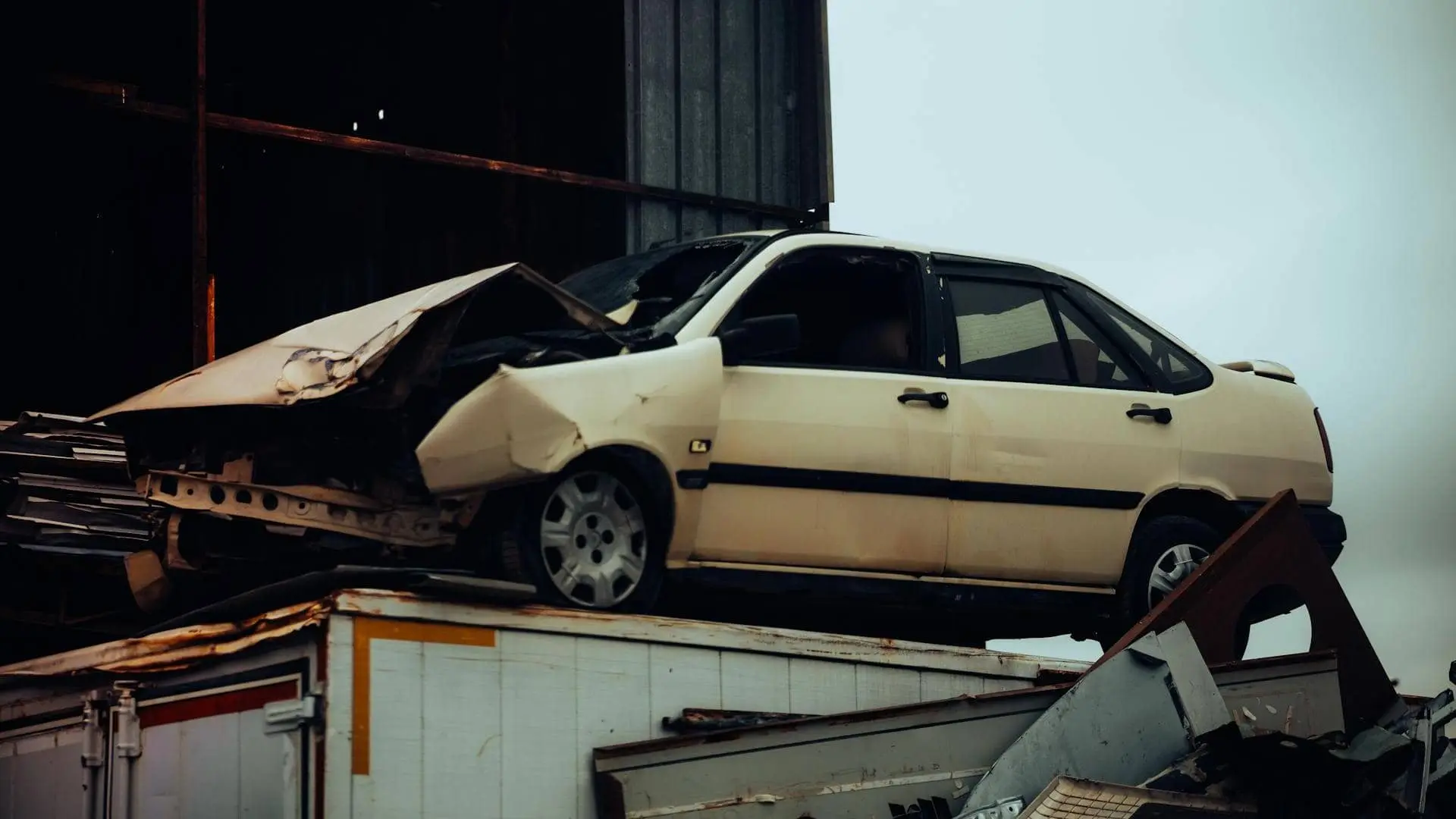 car on demolition track